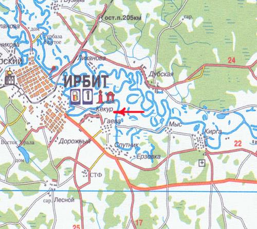 Карта ирбита подробная