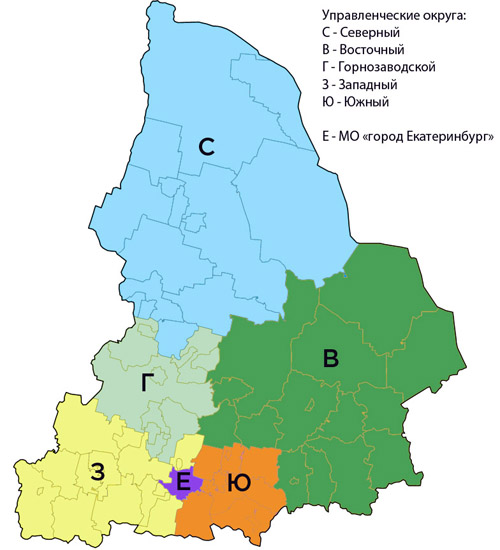 карта Свердловской области
